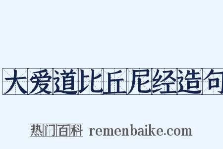 大爱道比丘尼经造句是什么意思的图片
